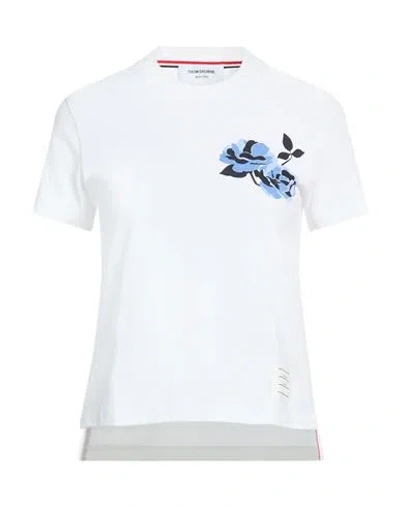 Thom Browne Woman T-shirt White Size 0 Cotton, Elastane