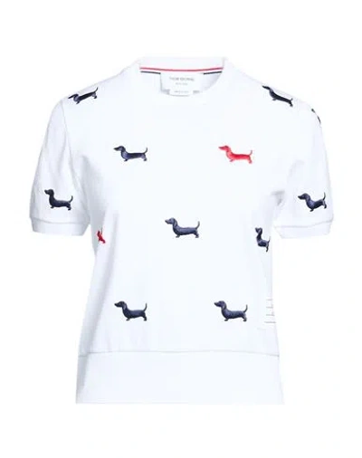 Thom Browne Woman T-shirt White Size 4 Cotton
