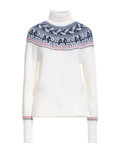 Thom Browne Woman Turtleneck Ivory Size 8 Virgin Wool, Mohair Wool, Polyamide, Wool In White