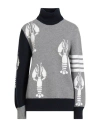 Thom Browne Woman Turtleneck Light Grey Size 6 Virgin Wool