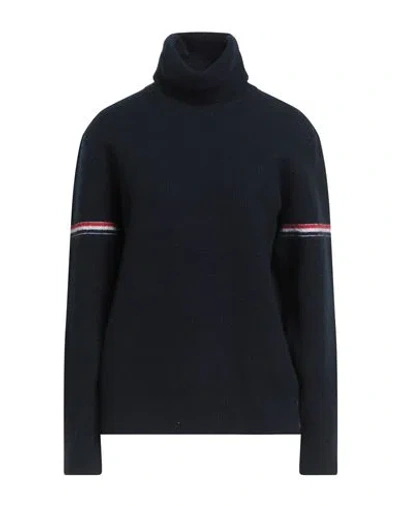 Thom Browne Woman Turtleneck Midnight Blue Size 10 Lambswool, Cashmere, Merino Wool