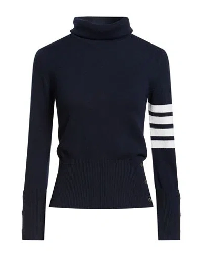 Thom Browne Woman Turtleneck Navy Size 8 Cashmere In Black