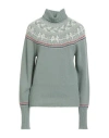 Thom Browne Woman Turtleneck Sage Green Size 12 Virgin Wool, Mohair Wool, Polyamide, Wool