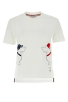 Thom Browne Cotton Crew Neck T-shirt With Graphic Print In White