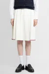 Thom Browne Rwb-stripe Pleated Wrap Skirt In White