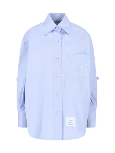 Thom Browne Women's 100% Cotton Button-up Shirt In Blue