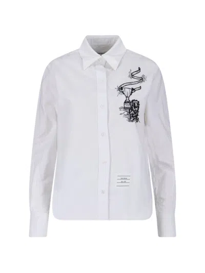 Thom Browne Women's 100% Cotton Shirt In White