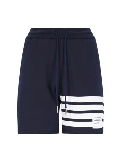 Thom Browne Women's 100% Cotton Trousers In Blue