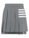 Thom Browne Plain Weave Mini Pleated 4-bar Skirt In Grey