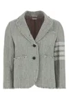 Thom Browne Grey 4 Bar-stripe Tweed Jacket