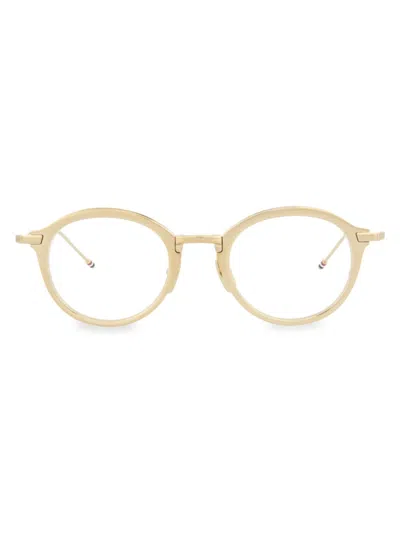 Thom Browne Women's 48mm Round Eyeglasses In White Gold