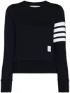 Thom Browne Pullover Sweatshirt With Engineered 4 Bar In Classic Loopback Clothing In Blue