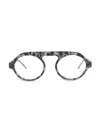 Thom Browne Round-frame Acetate Optical Frames In Grey Tortoise