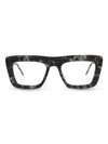 Thom Browne Square-frame Acetate Optical Frames In Grey Tortoise