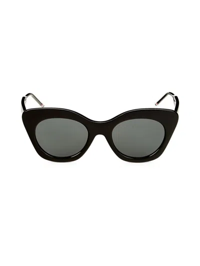 Thom Browne Women's 52mm Cat Eye Sunglasses In Black