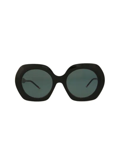 Thom Browne Women's 52mm Geometric Round Sunglasses In Black