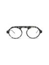 Thom Browne Round-frame Acetate Optical Frames In Grey Tortoise