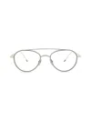 Thom Browne Aviator-frame Metal Optical Frames In Silver