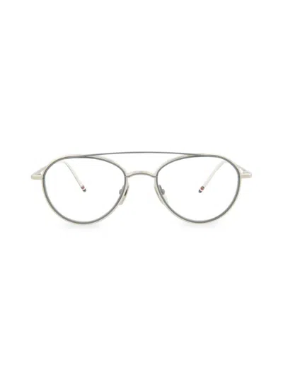 Thom Browne Aviator-frame Metal Optical Frames In Silver