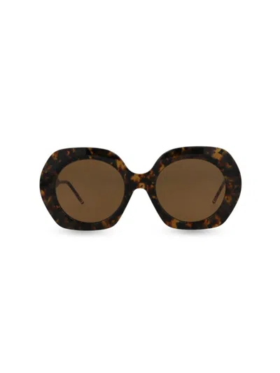 Thom Browne Women's 54mm Round Sunglasses In Tortoise Brown