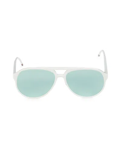 Thom Browne Women's 63mm Aviator Sunglasses In White