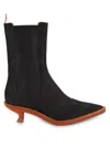 Thom Browne Black Brogued Wing Tip Chelsea Boots In Black