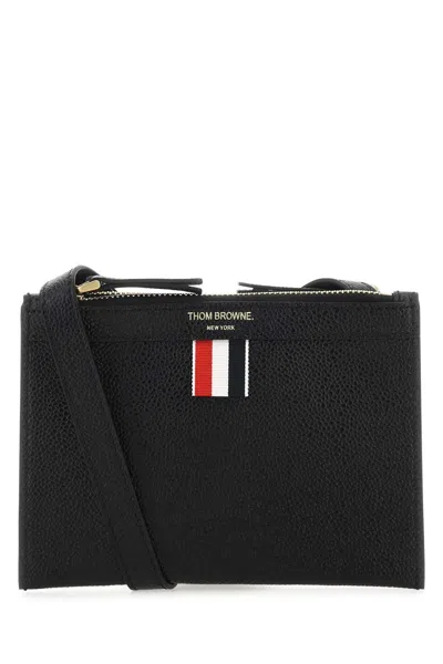 Thom Browne Women Black Leather Mini Document Holder