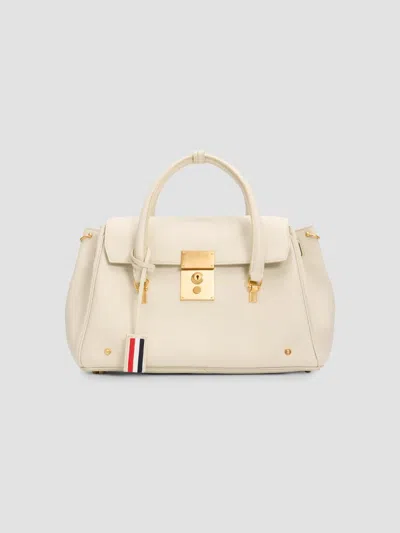 Thom Browne Women's Bolton Grain Leather Bag In Off White