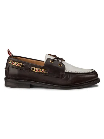 Thom Browne Boat Shoe With Leather Layered In Multi