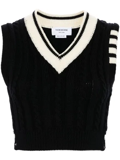 Thom Browne Women Canotta Con Dettaglio A 4 Righe In Black