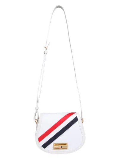 Thom Browne Women's Canvas Saddle Shoulder Bag In White