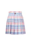 Thom Browne Tartan Pleated Mini Skirt In Multicolor