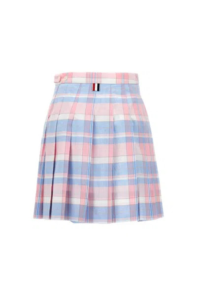 THOM BROWNE THOM BROWNE WOMEN CHECK PLEATED SKIRT