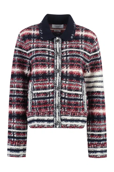 Thom Browne Check-print 4-bar Jacket In Multi