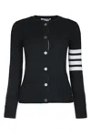 Thom Browne Cashmere Crew Neck Cardigan In Black
