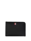 Thom Browne Black Rwb Leather Wallet In Black
