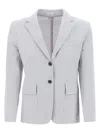 Thom Browne Thom E Women's Seersucker Single-breasted Jacket In Grey