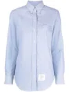Thom Browne Classic Long Sleeve Button Down Point Collar Shirt In Light Blue