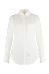 Thom Browne Shirt With Back Loop Detail And Chest Pocket In White