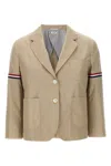 Thom Browne Cropped Sport Coat In Cream