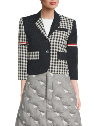 Thom Browne Women's Cropped Wool Sport Coat In Black