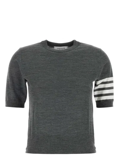 Thom Browne Wool Crewneck Sweater In Gray