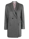 Thom Browne Wool Flannel Double Breasted Sportcoat In Grey