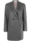 Thom Browne Wool Flannel Double Breasted Sportcoat In Gray