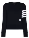 Thom Browne Pullover Sweatshirt With Engineered 4 Bar In Classic Loopback Clothing In Blue