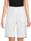 Thom Browne Women's Flat Front Bermuda Shorts In White