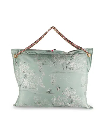 Thom Browne Women's Floral Silk Top Handle Bag In Open Green