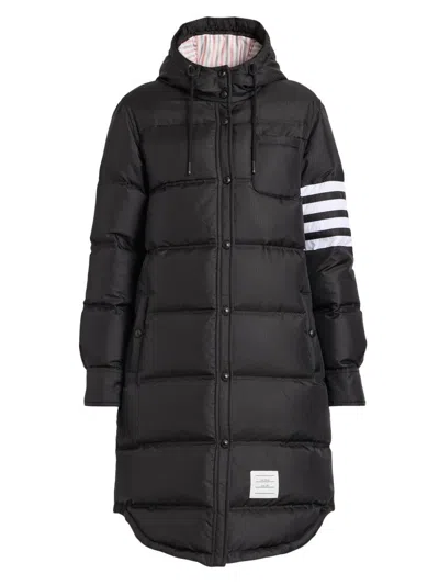 Thom Browne Women's Four-stripe Hooded Down Coat In Black