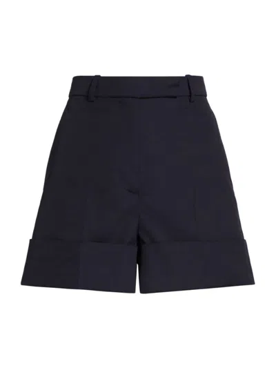 Thom Browne Women's High-rise Cuffed Shorts In Navy