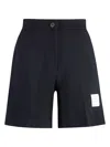 Thom Browne Logo-tag Bermuda Shorts In Blue